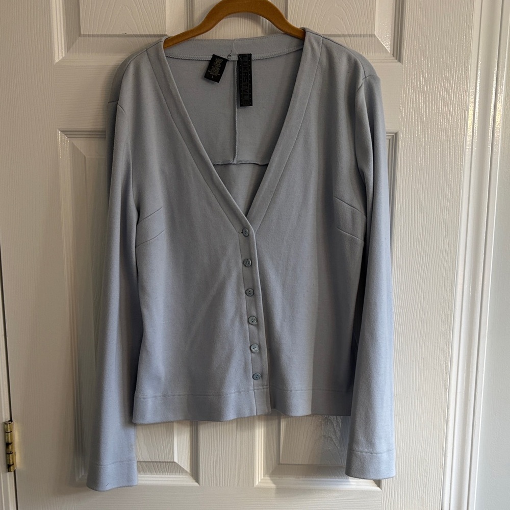 Women's Light Blue Button-Up Cardigan